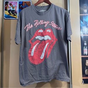 The Rolling Stones Graphic Print Men's Short Sleeve T-Shirt XL Gray Cotton.